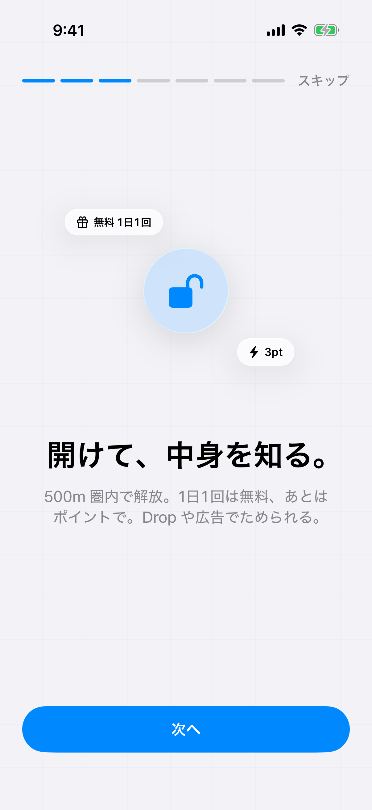 Once a day free, then unlock with points